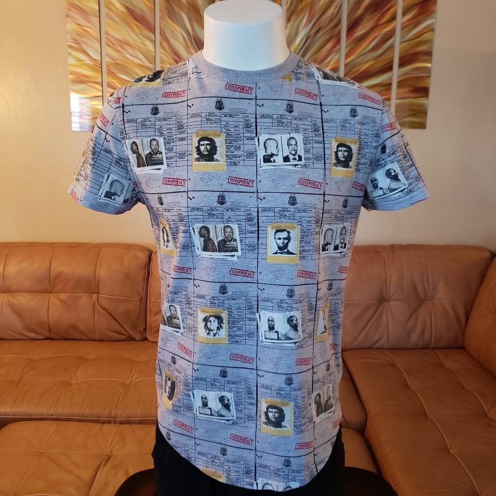Conspiracy Shirt Tupac MLK Mugshots Lincoln Mens